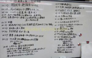 東松島市、災害復旧本部のホワイトボード

